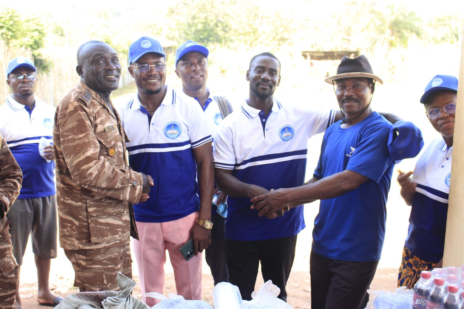 Handshakes between the Bethel Inspiration team and prison officers during the visit